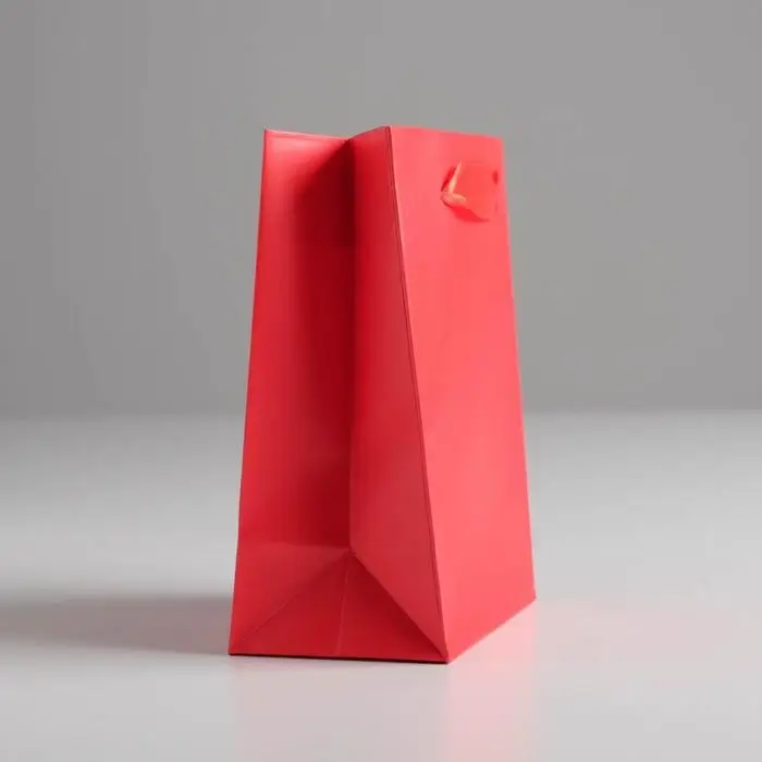 Пакет подарочный, упаковка, «Алый», 12 х 15 х 5.5