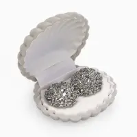 Футляр под кольцо, серьги &laquo;Ракушка&raquo;, бархатный, 6&times;5.5 см, серый