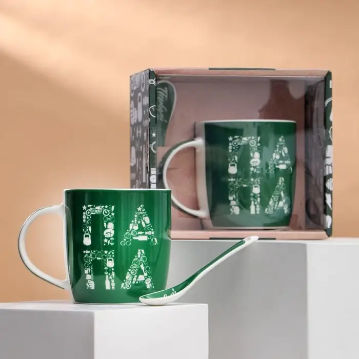 Кружка чайная с ложкой «Папа», 350 мл