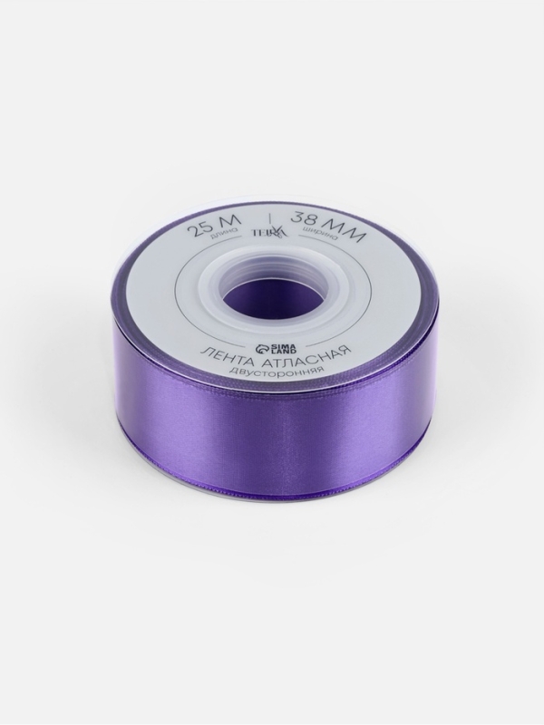 Лента атласная двухсторонняя №0470 38мм*25±1м фиолетовый TR Лента атласная двухсторонняя №0470 38мм*25±1м фиолетовый TR