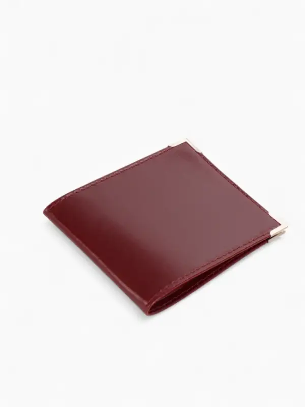 Обложка для удостоверения с окошком, бордовая