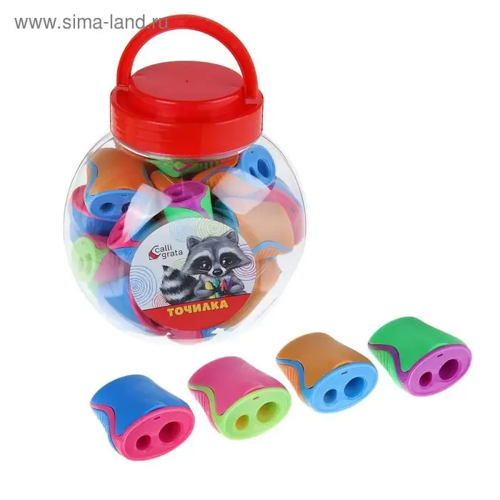 Точилка «Классика», 2 отверстия, с контейнером, корпус МИКС Точилка «Классика», 2 отверстия, с контейнером, корпус МИКС