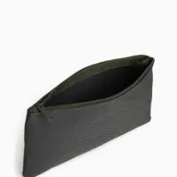 Косметичка-пенал на молнии, плоская, маленькая, однотонная, хаки