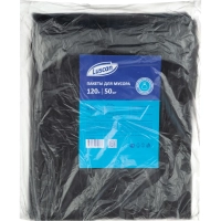 Мешки для мусора ПВД 120л 30мкм 50шт/уп черные 70х110см Luscan