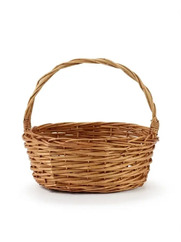 Корзина плетёная для хранения Natu, с ручкой, лоза, цвет медовый, набор 2 шт.