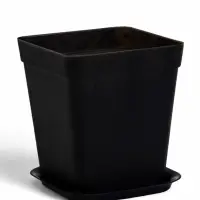 Горшок цветочный с поддоном, 7&times;7&times;7.5 см, 200 мл, пластиковый, МИКС