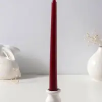 Свеча античная 25 см, 58 г, 7 ч, бордовый