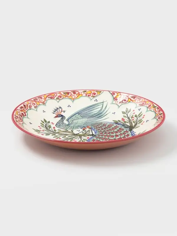 Ляган узбекский Риштанская Керамика &laquo;Жар-Птица&raquo;, d=41 см, красный