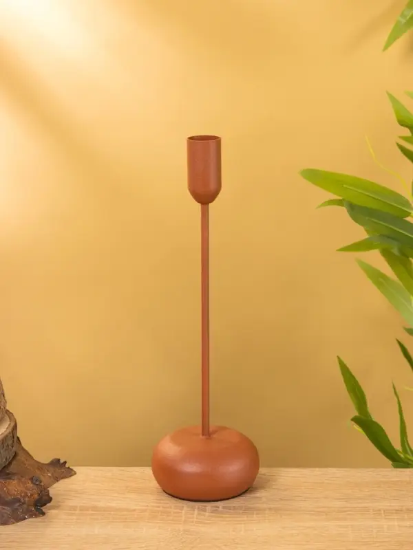 Подсвечник на 1 свечу текстурный  Подсвечник на 1 свечу текстурный "Терракотовый" 8х8х25,5 см