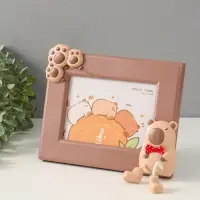 Фоторамка пластик 13х18 см "Капибара" шоколад, горизонталь 3,2х24,5х19,5 см