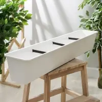 Ящик балконный для цветов, 18 л, 100&times;17&times;15 см, пластиковый, цвет мраморный