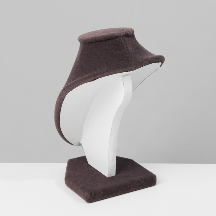 Бюст для украшений, 10×7,5×15 см, h=15 см, флок, цвет серый графит Бюст для украшений, 10×7,5×15 см, h=15 см, флок, цвет серый графит