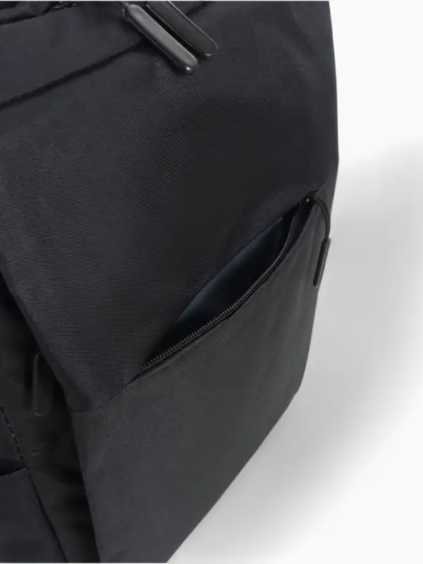 Рюкзак мужской на молнии, 2 наружных кармана, с USB, чёрный