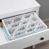 Органайзер для хранения белья Доляна &laquo;Лагуна&raquo;, 24 ячейки, с прозрачной крышкой, 38&times;30&times;10 см, бирюзовый