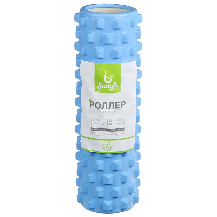 Ролик массажный Sangh, 45х15 см, цвет синий Ролик массажный Sangh, 45х15 см, цвет синий