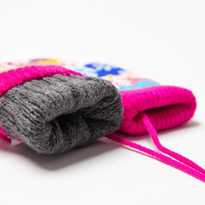 Новый год. Варежки детские, цвет розовый/полосочки, размер 14,5х6,7 Новый год. Варежки детские, цвет розовый/полосочки, размер 14,5х6,7