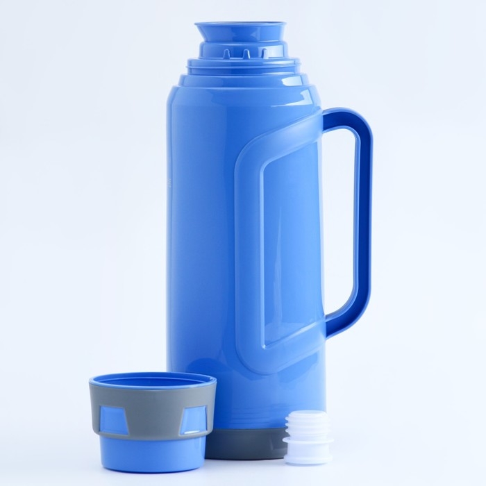 Термос 2 л, со стеклянной колбой, сохраняет тепло 24 ч, синий Термос 2 л, со стеклянной колбой, сохраняет тепло 24 ч, синий