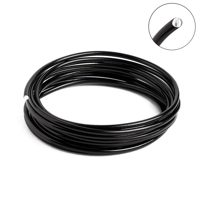 Проволока для плетения d=3,8 мм, намотка 3 м, цвет чёрный Проволока для плетения d=3,8 мм, намотка 3 м, цвет чёрный