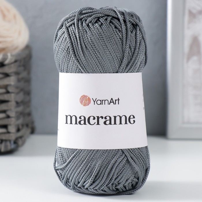 Пряжа Пряжа "Macrame Макраме" 100% полиэстер 130м/90гр (159 стальной)