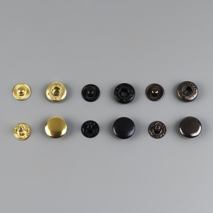 Кнопки установочные, Альфа (S-образные), d = 12,5 мм, 120 шт, с установщиком, в органайзере, цвет разноцветный Кнопки установочные, Альфа (S-образные), d = 12,5 мм, 120 шт, с установщиком, в органайзере, цвет разноцветный