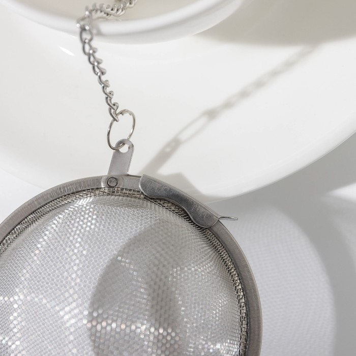 Ситечко для чая Доляна, d=7 см, нержавеющая сталь, цвет серебристый Ситечко для чая Доляна, d=7 см, нержавеющая сталь, цвет серебристый