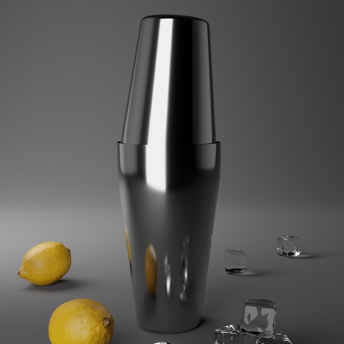 Бостонский шейкер из нержавеющей стали, 750+550 мл, 9×26,5 см, 304 сталь, цвет серебряный