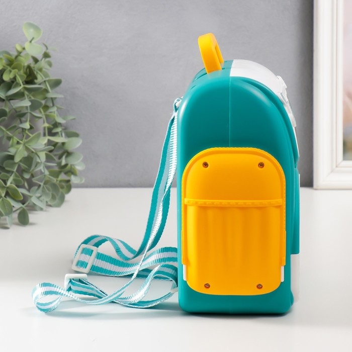 Копилка пластик Копилка пластик "Рюкзак с динозаврами" звук АА 18х10х19,8 см