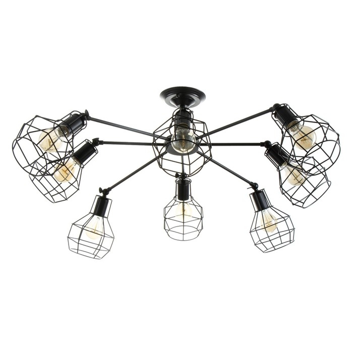 Люстра Люстра "Ортико" 8хЕ27 40Вт черный 80х80х25см BayerLux