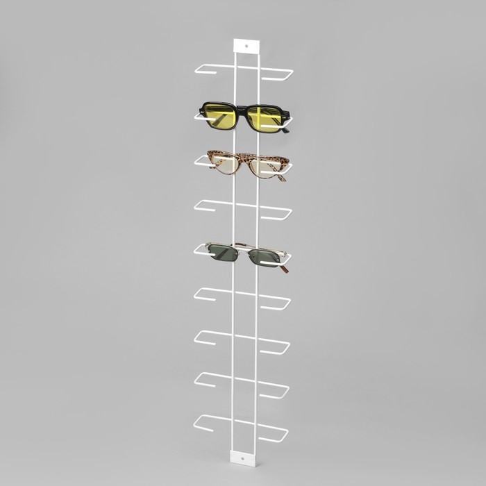 Дисплей для очков 9 ячеек, 15,8×2,9×67 см, цвет белый