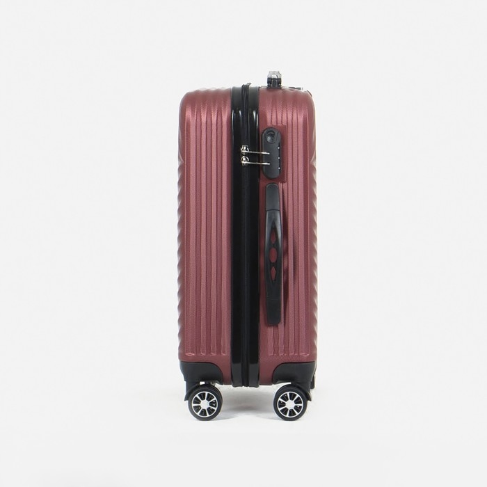 Чемодан малый 36 л (S), «Фабрика КАРТЕКС», отдел на молнии, кодовый замок, 4 колеса, цвет бордовый Чемодан малый 36 л (S), «Фабрика КАРТЕКС», отдел на молнии, кодовый замок, 4 колеса, цвет бордовый