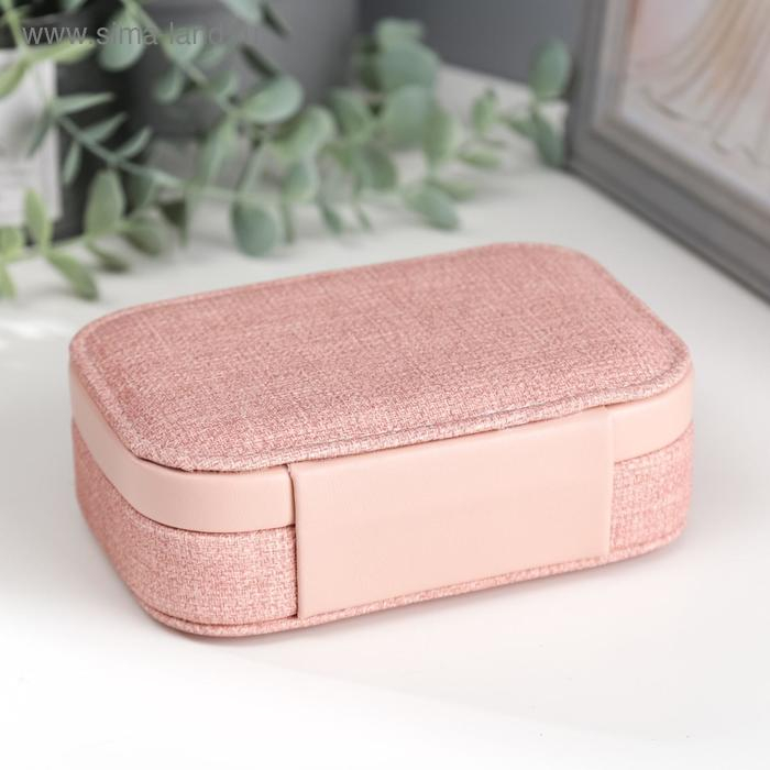 Шкатулка кожзам для украшений Шкатулка кожзам для украшений "Розовая" комбинированная 4,5х10х15 см