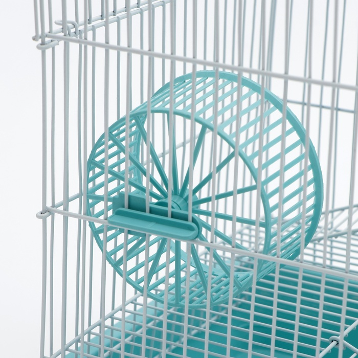 Клетка для грызунов Клетка для грызунов "Пижон" №3, с 2-я этажами, укомплектованная, 33 х 24 х 28 см, бирюзовая