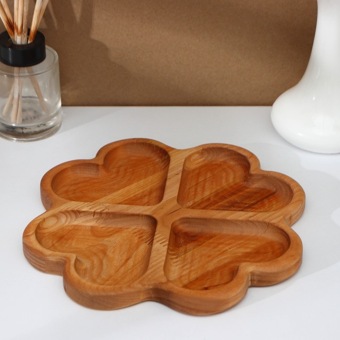 Менажница деревянная авторская Adelica «Сердце», 22×22×1,8 см, пропитана минеральным маслом, берёза Менажница деревянная авторская Adelica «Сердце», 22×22×1,8 см, пропитана минеральным маслом, берёза