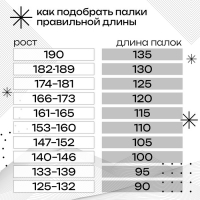 Палки лыжные алюминиевые, регулируемой длины 100-130 см