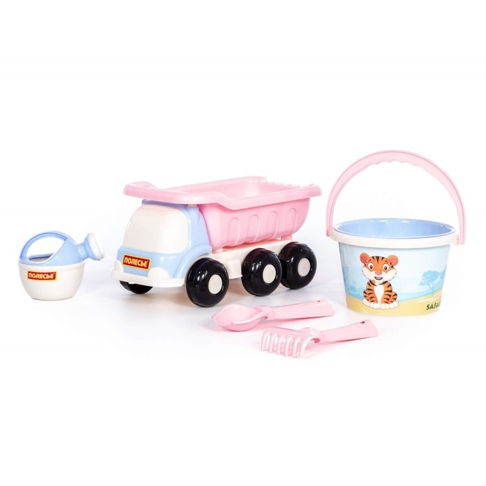 Песочный набор №640 «Кеша» сафари: самосвал, ведро, ситечко, совок, грабельки, лейка, цвета МИКС Песочный набор №640 «Кеша» сафари: самосвал, ведро, ситечко, совок, грабельки, лейка, цвета МИКС