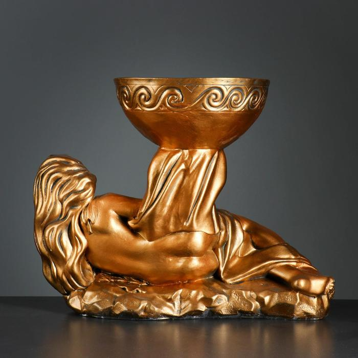 Фигура с кашпо Фигура с кашпо "Девушка лежа", бронза, 1,7 л/ 42х36см