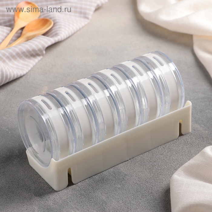 Набор для специй «Цилиндр», 6 шт на подставке, 19×8×9 см Набор для специй «Цилиндр», 6 шт на подставке, 19×8×9 см