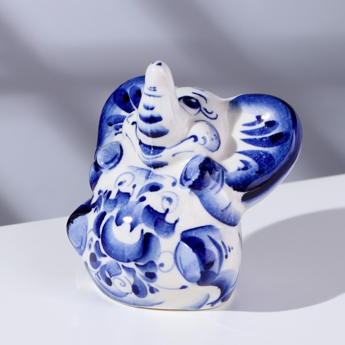 Сувенир «Слон Чайник», 9 см, гжель