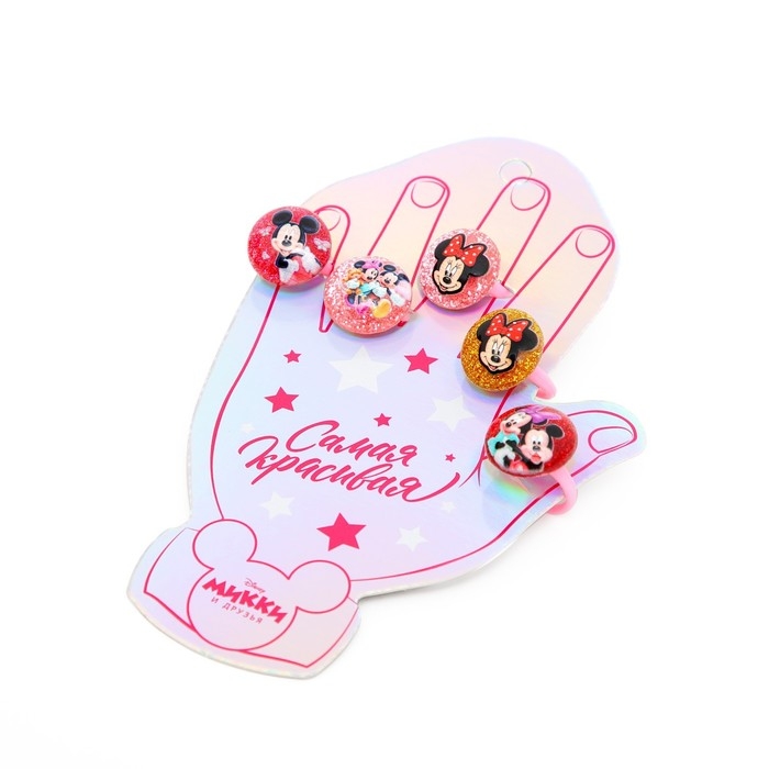 Кольцо, бижутерия, 5 штук, Минни Маус Кольцо, бижутерия, 5 штук, Минни Маус