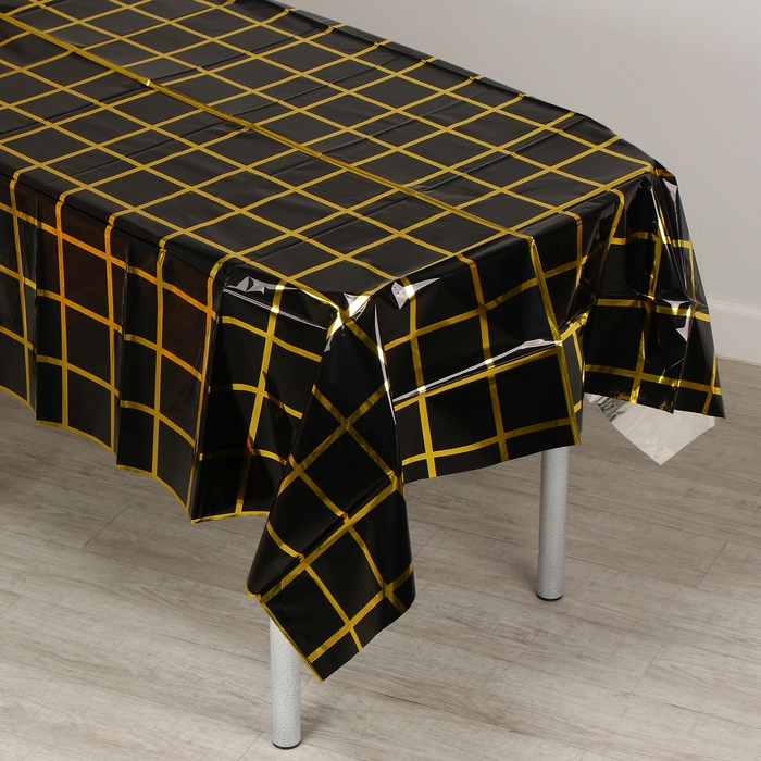 Скатерть в клетку 137 &times; 183 см, чёрная