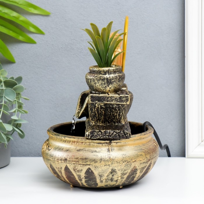 Фонтан настольный Фонтан настольный "Будда с цветком" 16х16х22 см