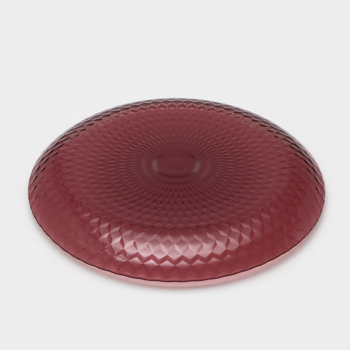 Тарелка плоская стеклянная «Идиллия», d=25 см, цвет лилак Тарелка плоская стеклянная «Идиллия», d=25 см, цвет лилак