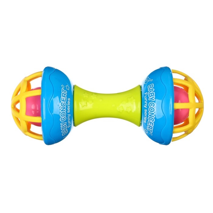 Погремушка «Гантелька яркая», с эластичными элементами Погремушка «Гантелька яркая», с эластичными элементами