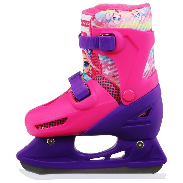 Набор: коньки детские раздвижные Snow Cat, с роликовой платформой, защита, р. 26-29 Набор: коньки детские раздвижные Snow Cat, с роликовой платформой, защита, р. 26-29