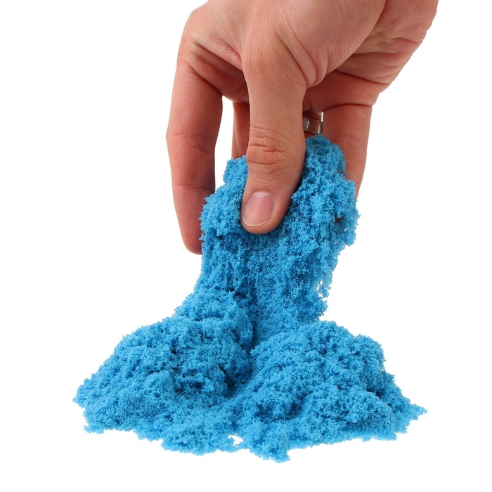 Кинетический песок, 2 формочки, 200 гр, цвет голубой Кинетический песок, 2 формочки, 200 гр, цвет голубой