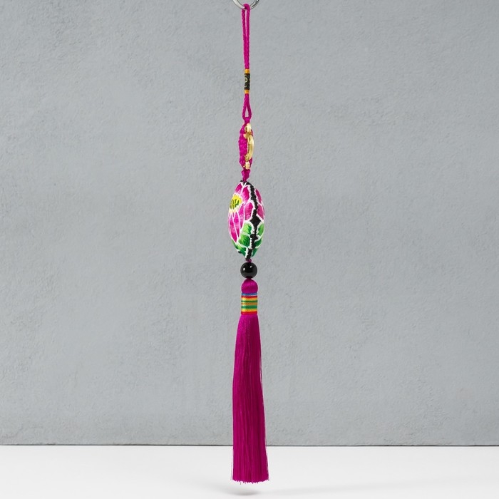 Подвеска текстиль Подвеска текстиль "Лотос" ярко-розовая 2х10х29 см