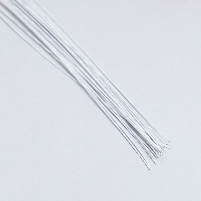 Флористическая проволока в бумажной оплётке  Флористическая проволока в бумажной оплётке "Белая", длина 36 см, 0,9 мм, набор 20 шт