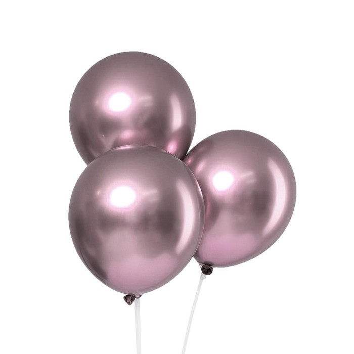 Шар латексный 12 Шар латексный 12" «Хром», металл, набор 5 шт., цвет сиреневый