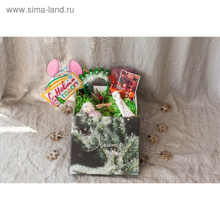 Коробка подарочная новогодняя складная «Dreams», 31,2 х 25,6 х 16,1 см, Новый год Коробка подарочная новогодняя складная «Dreams», 31,2 х 25,6 х 16,1 см, Новый год