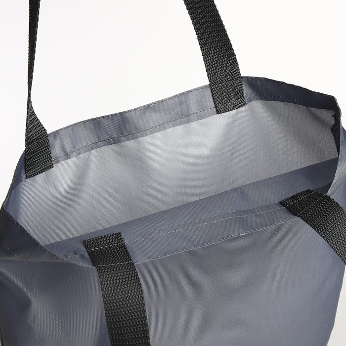 Шопер однотонный, 35х0.5х40 см, текстиль, без подклада, серый Шопер однотонный, 35х0.5х40 см, текстиль, без подклада, серый